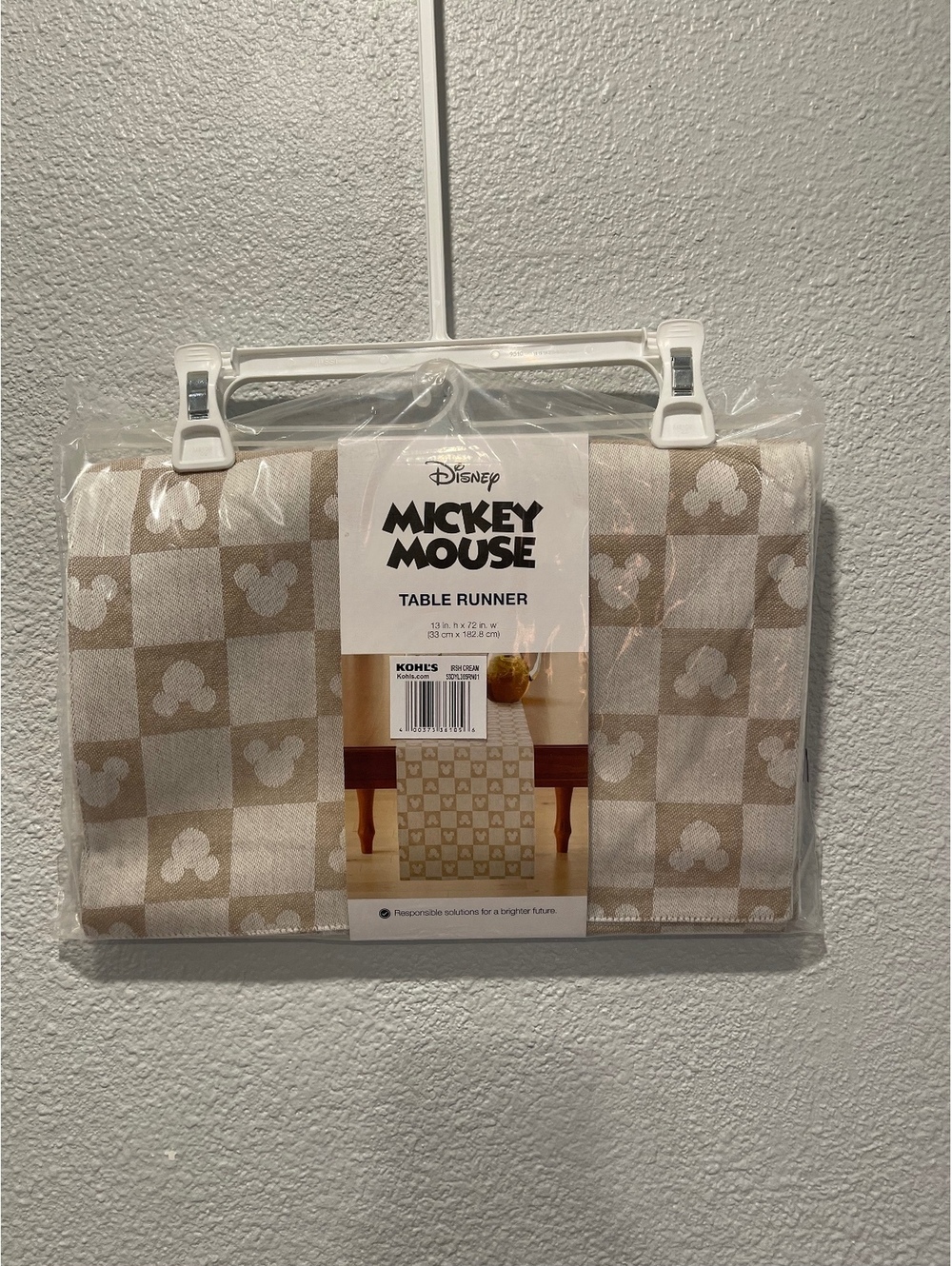 Disney Mickey Mouse Table Runner 13 in x 72 in - Irish Cream